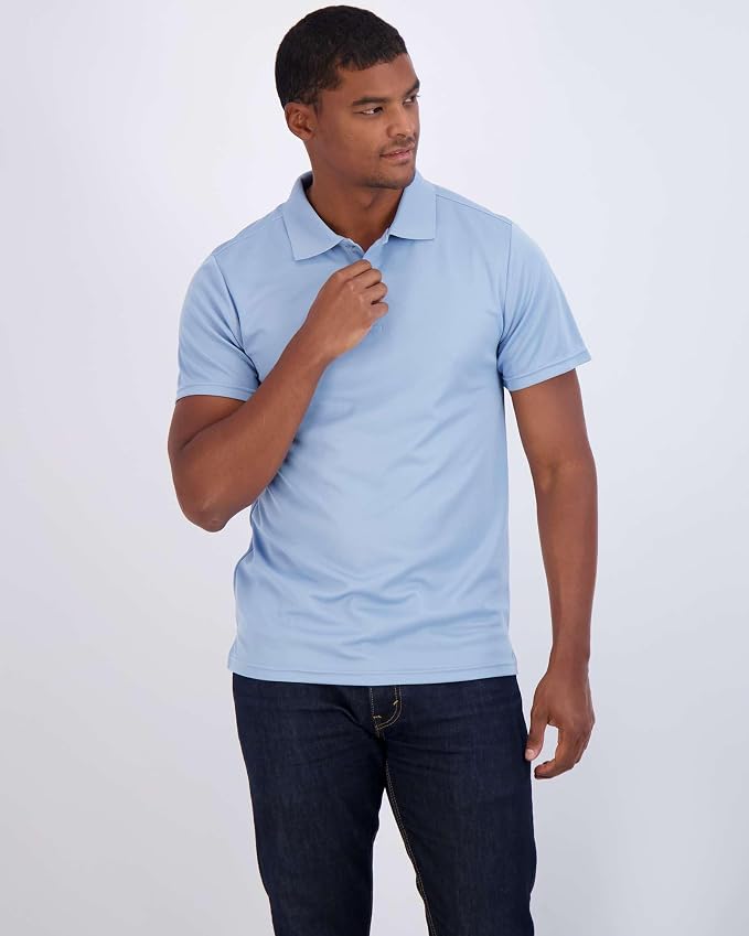 Real Essentials 3 Pack: Men's Quick-Dry Short Sleeve Athletic Performance Polo - Image 2