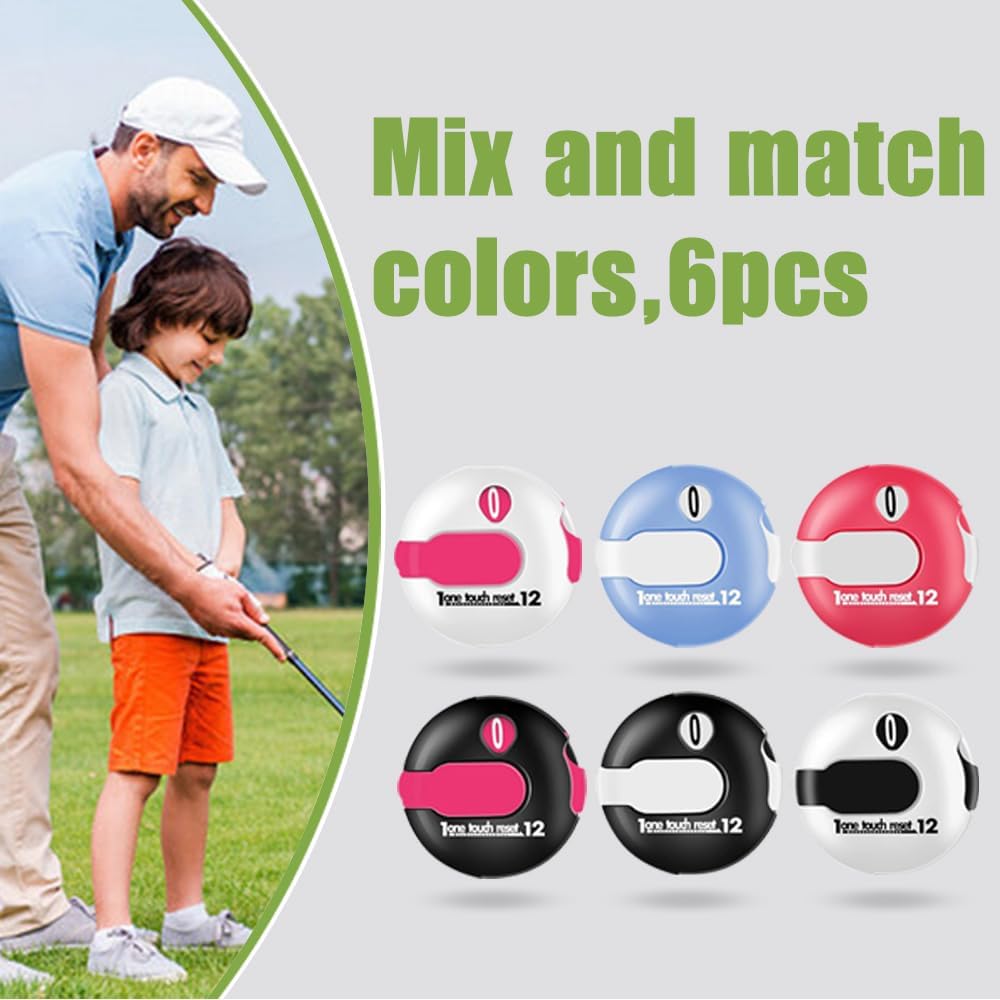 10 pcs Golf Score Counter Compact Golf Score Tracker Set of 10 Multi-Colored Mini Stroke Counters for Easy Scoring on The Green