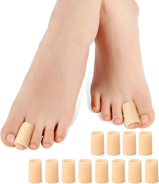 Povihome Toe Sleeves, Toe Protectors, 12 Pack Toe Tube Pads by Povihome