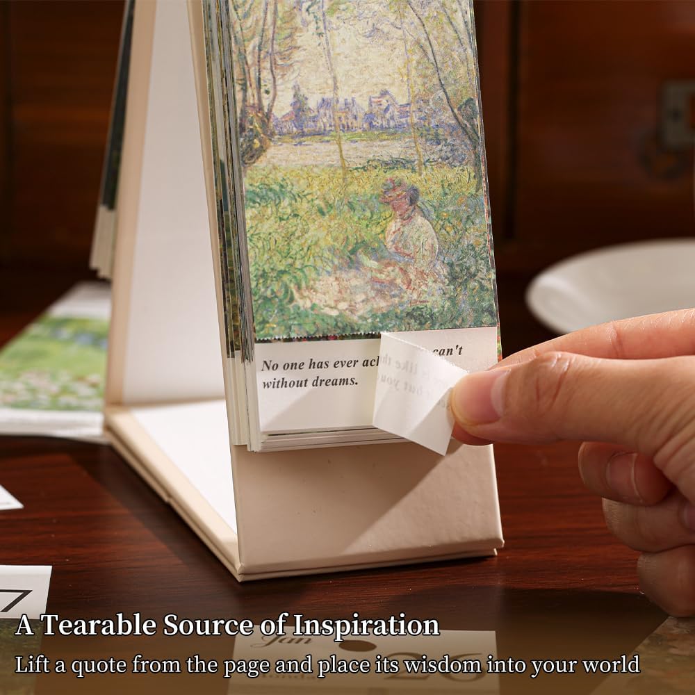 2026 calendar desk calendar 2026 January-December Calendar - Oil Painting Themes with Inspiring Quotes for Each Page, 8.7" x 4" Desk Planner for Office Home Planning & Organizing