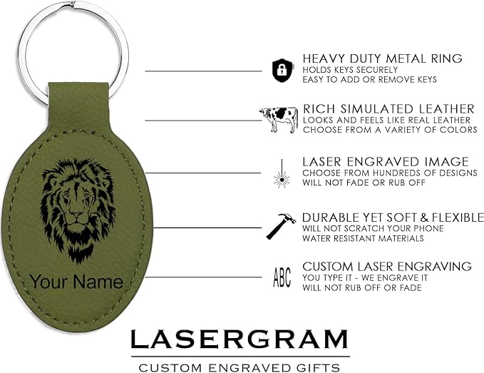 LaserGram Oval Keychain, Palm Trees, Personalized Engraving Included - Image 4
