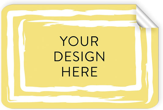 100 Custom Vinyl Stickers - Upload Your own Image, Text, Design, Logo - Personalized Logo Labels for Handmade, Packaging, Bottle, Jars, Candle, Brand Stickers (Lemon Swirls, 5x3)