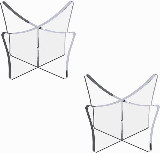 Acrylic Large Ball Stand Holder 4.7x2.6 Inch, 2-Pack Display Stand for Football Basketball Soccer, Clear Volleyball Rugby Case Rack