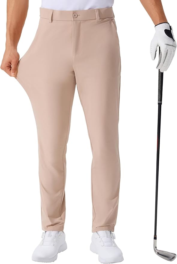 QPNGRP Men's Golf Pants 30"/32"/34" Inseam Lightweight Stretch Work Dress Pants by QPNGRP