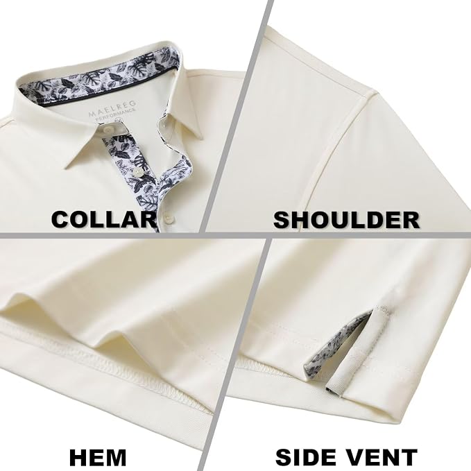 Mens Polo Shirts Short and Long Sleeve Casual Solid Stylish Dry Fit Performance - Image 4