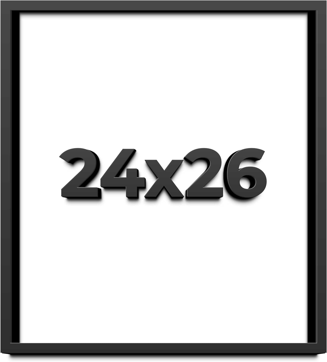 24x26 Shadow Box Black Solid Wood Display Frame with White Acid-Free Backing UV Acrylic & Hanging Hardware - with 3/4" Usable Depth