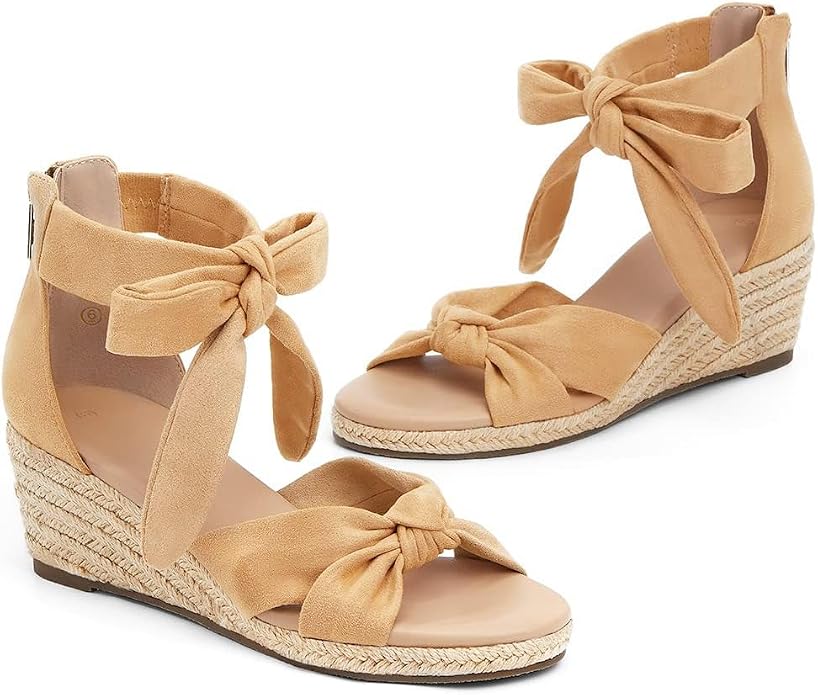 LAICIGO Womens Espadrilles Wedge Sandals Back Zipper Closure Open Toe Platform - Image 4