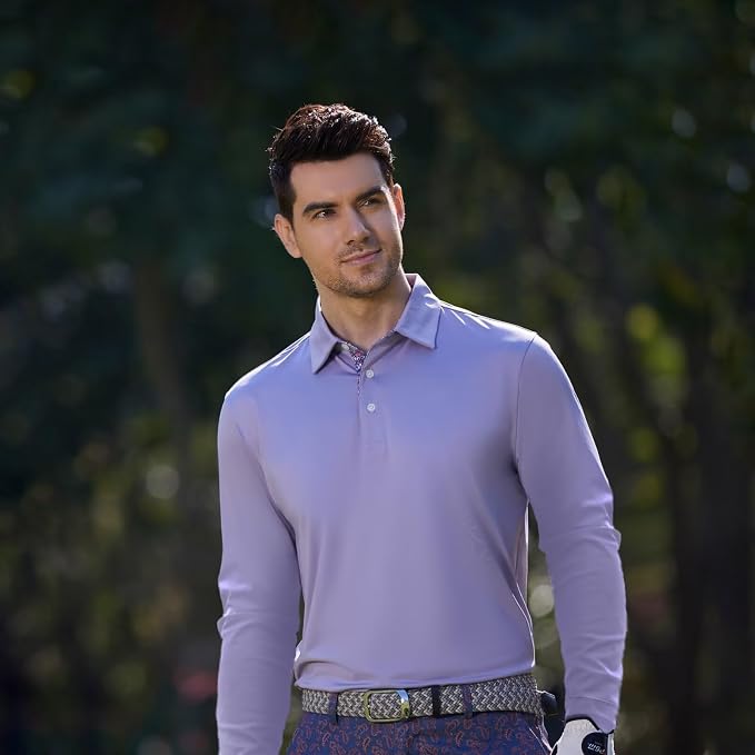 Mens Polo Shirts Short and Long Sleeve Casual Solid Stylish Dry Fit Performance - Image 2