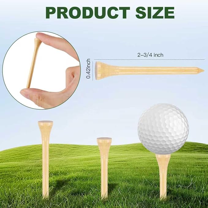 Guirnd 150PCS Professional Wooden Golf Tees 2 3/4 inch Biodegradable Bamboo - Image 2