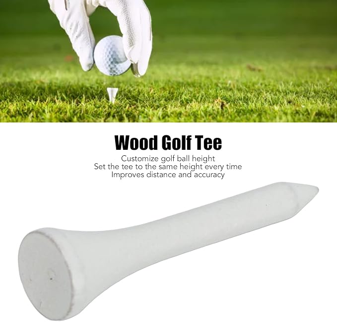 50Pcs Golf Tees, Wooden Practice Golf Tees White Long Ball Base Set Kit - Image 5