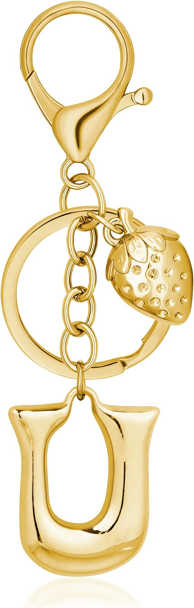 Gold Bubble Heart, Bow & More Designs Letter Initial Keychain Bag Charms – Cute by BydGxy