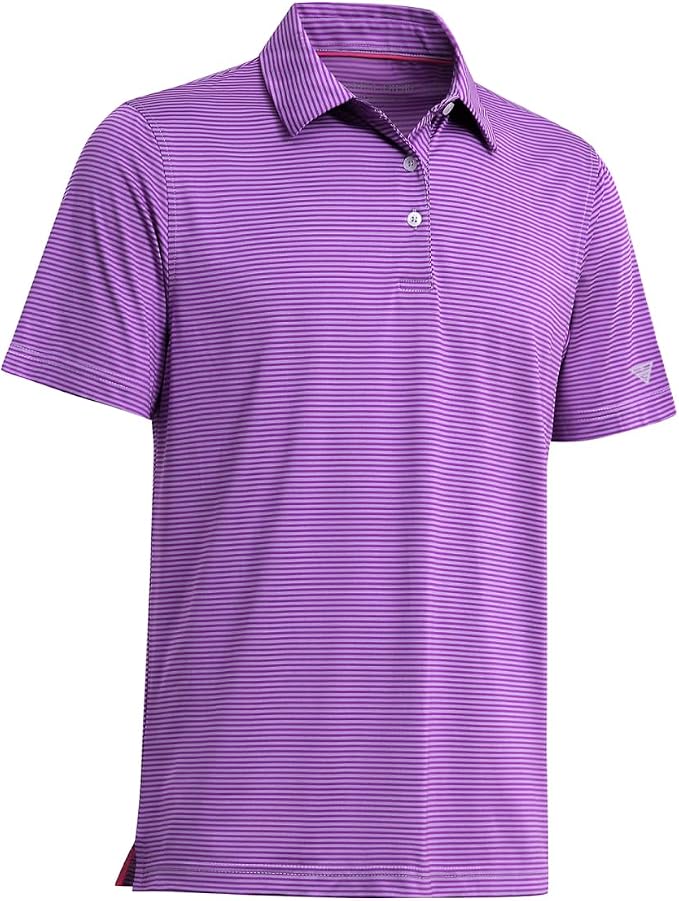 Golf Shirts for Men Dry Fit Short Sleeve Print Performance Moisture Wicking by MAELREG