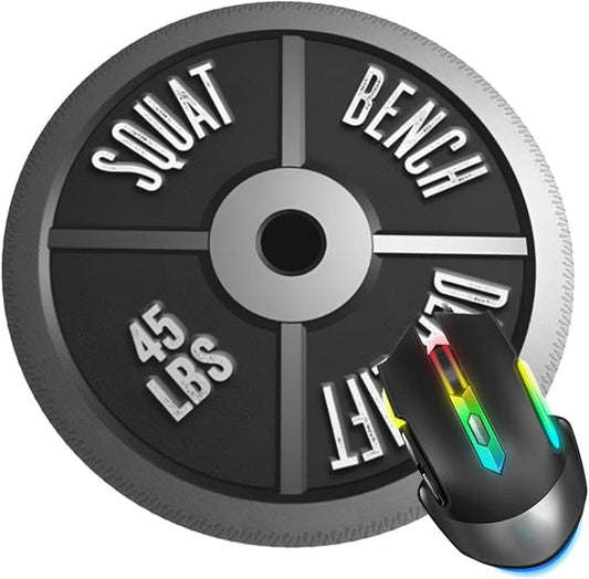 Weight Lifting Mouse Pad, Barbell Plate Deadlift Mouse Pads by ZUIDSYI