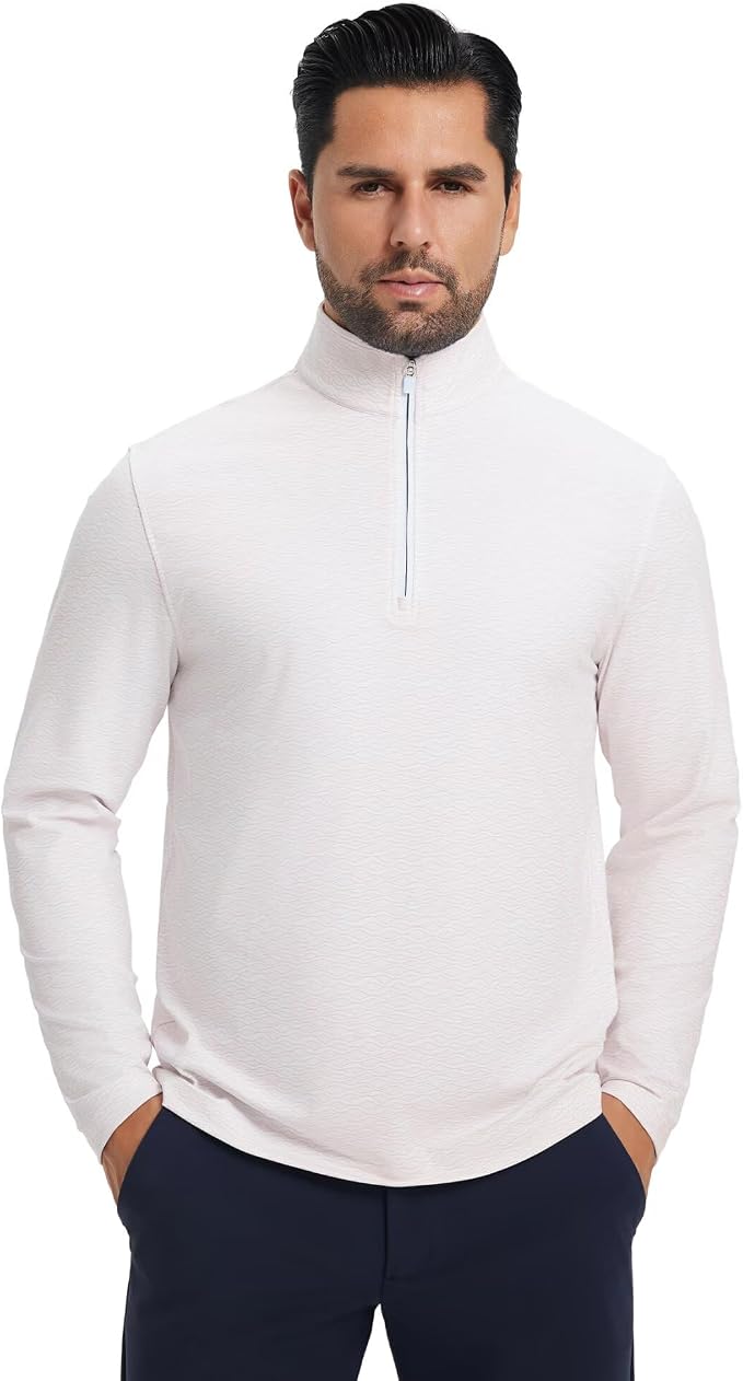 M MAELREG Quarter Zip Golf Pullover Men Dry Fit Long Sleeve Performance Wicking - Image 2