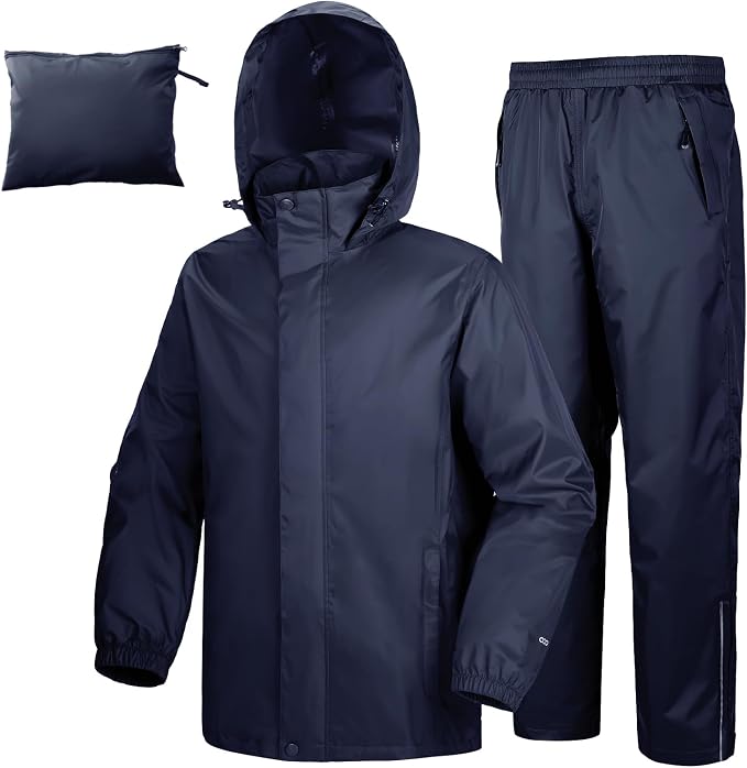 33, 000ft Men's Rain Suit Packable Waterproof Lightweight Rain Gear by 33000ft