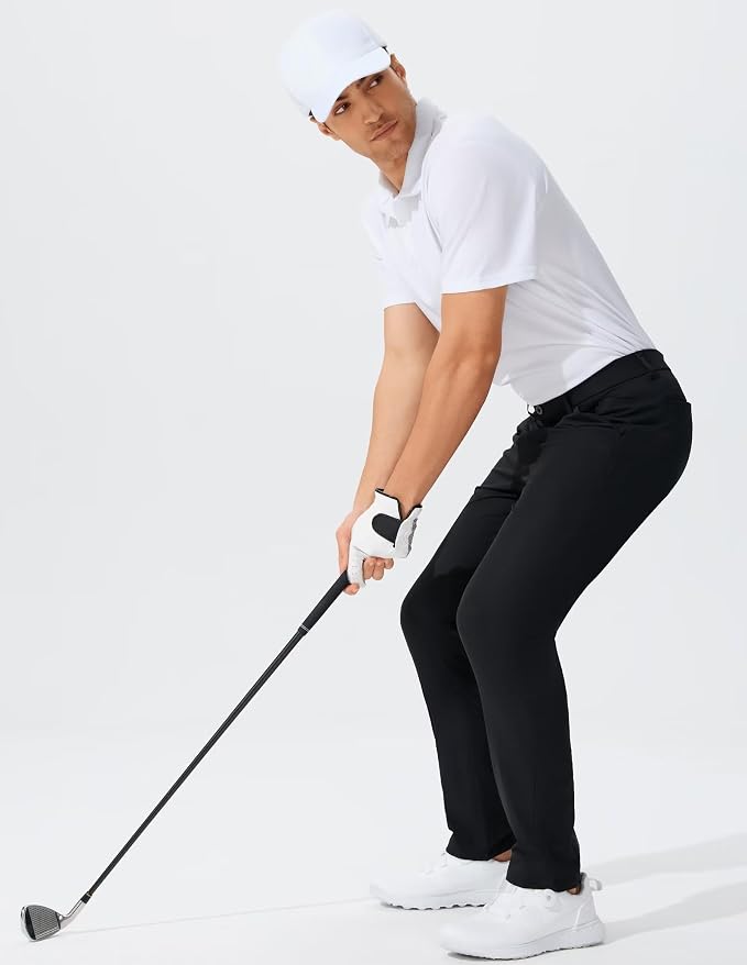 QPNGRP Men's Golf Pants 30"/32"/34" Inseam Lightweight Stretch Work Dress Pants - Image 2