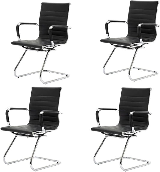 CIMOTA Waiting Room Chairs Leather Office Guest Chair Mid Back Reception Chairs by CIMOTA