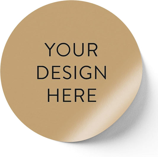 100 Custom Vinyl Stickers - Upload Your own Image, Text, Design, Logo - Personalized Logo Labels for Handmade, Packaging, Bottle, Jars, Candle, Brand Stickers (Brown, 1.5x1.5)