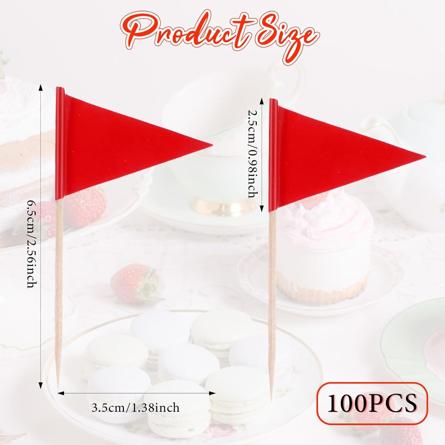 100 Pcs Golf Cupcake Toppers Golf Flag Toothpicks Solid Red Toothpick Flags Small Mini Plain Triangle Cupcake Toppers Flags Fruit Cheese Markers For Wedding Party Buffet Appetizers Diy Decoration