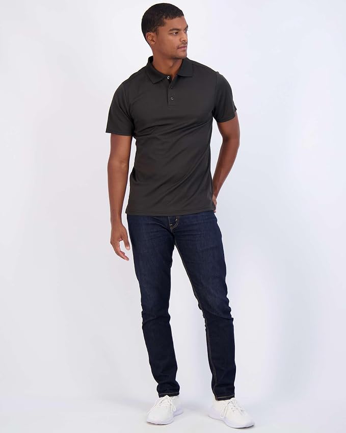 Real Essentials 3 Pack: Men's Quick-Dry Short Sleeve Athletic Performance Polo - Image 5