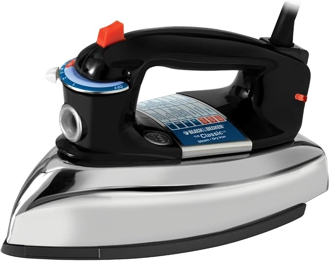 BLACK+DECKER The Classic Iron, Aluminum Soleplate, Steam or Dry Ironing by BLACKDECKER
