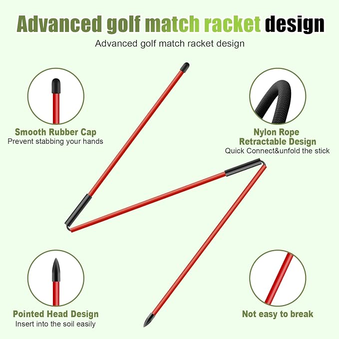 Golf Alignment Sticks 2 Pack, 48″Collapsible Practice Rods - Image 3