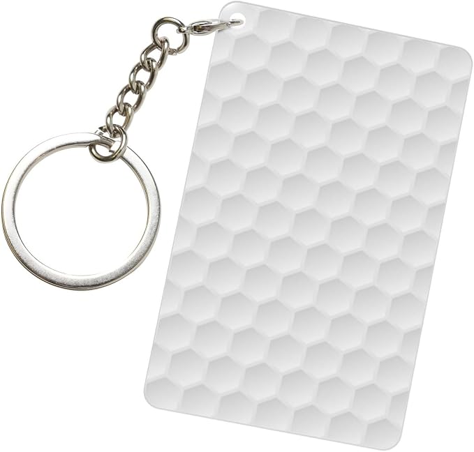 Astronaut Playing Golf Keychains Rectangular Acrylic Keychain Daily Key Ring by WINCCOR