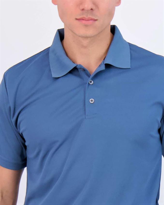 Real Essentials 3 Pack: Men's Quick-Dry Short Sleeve Athletic Performance Polo - Image 3