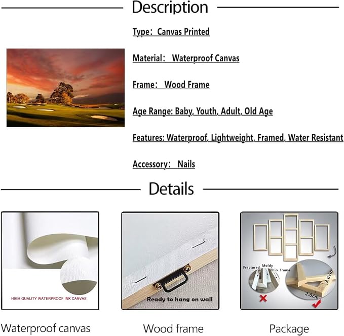 chenchenArt Coastline Golf Course Wall Art - Image 7