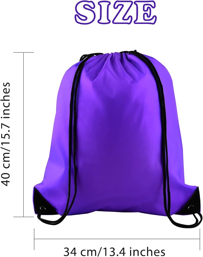 KUUQA 60Pcs Purple Drawstring Backpack Bag Bulk Drawstring Bags String Bags - Image 2
