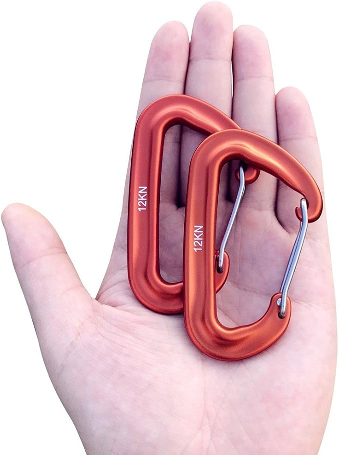Carabiner, 12KN Lightweight Heavy Duty Carabiner Clips, Aluminium Wiregate - Image 2
