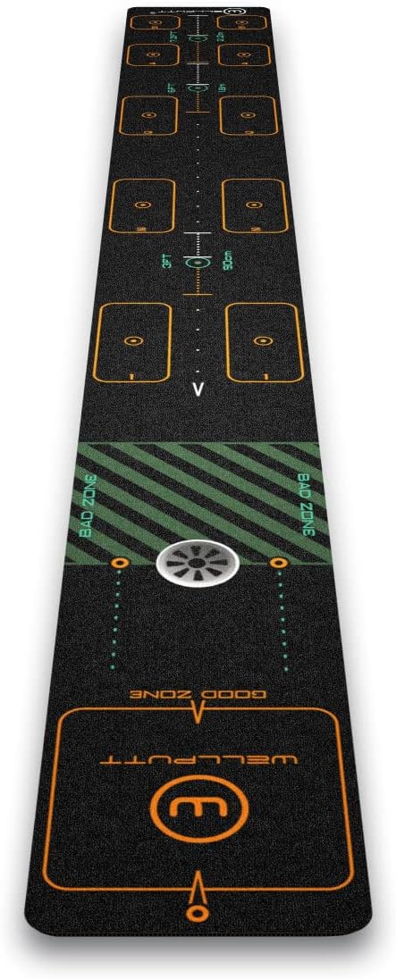 WELLPUTT - Golf Putting Training Mat - 10ft First by WellputtUSA