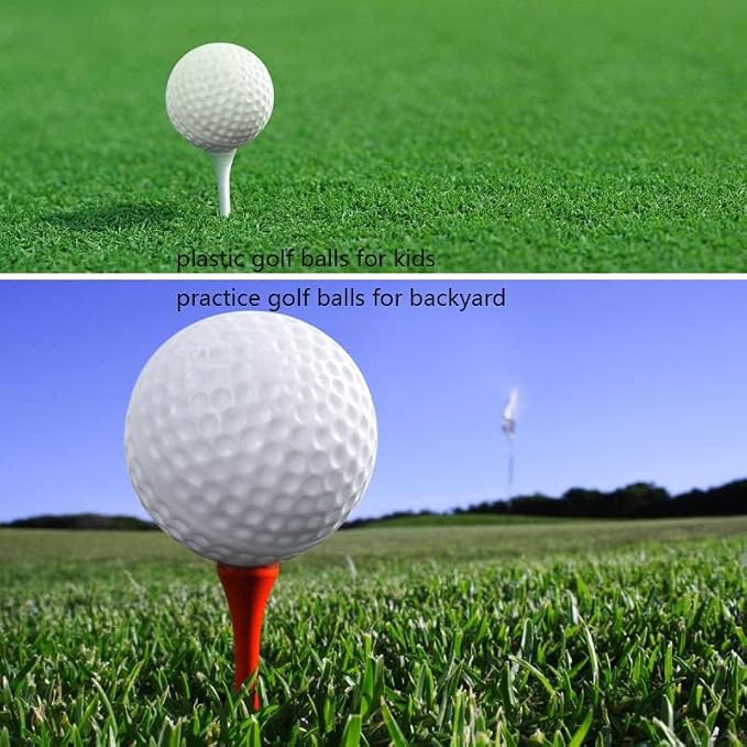 White Hollow Practice Golf Balls Plastic 12Pcs, 42mm Plastic Golf Training - Image 4
