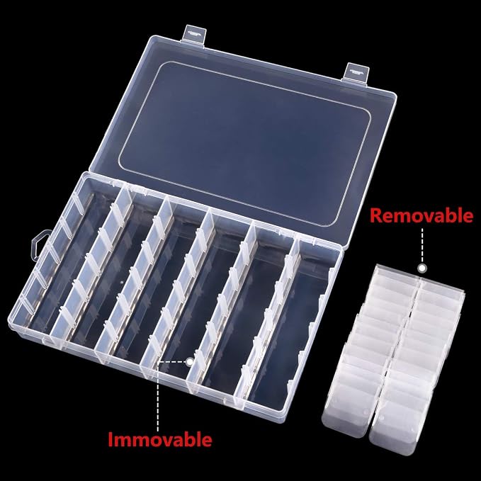 Gospire 36 Grids Clear Plastic Jewelry Box Organizer Storage Container - Image 6