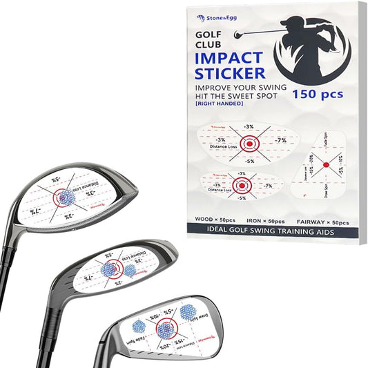 Golf Impact Tape, Self-Teaching Sweet Spot and Consistency Analysis, Golf Club Impact Stickers for Iron, Wood & Fairway Clubs, Non-Residue, Swing Training Aid Impact Labels