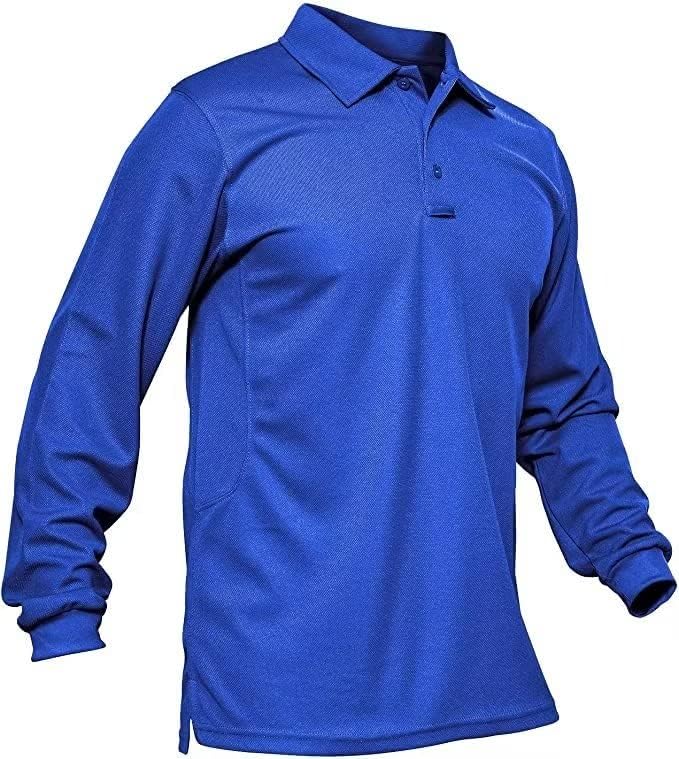 MAGCOMSEN Men's Polo Shirts 3 Button Quick Dry Performance Long Sleeve Tactical by MAGCOMSEN