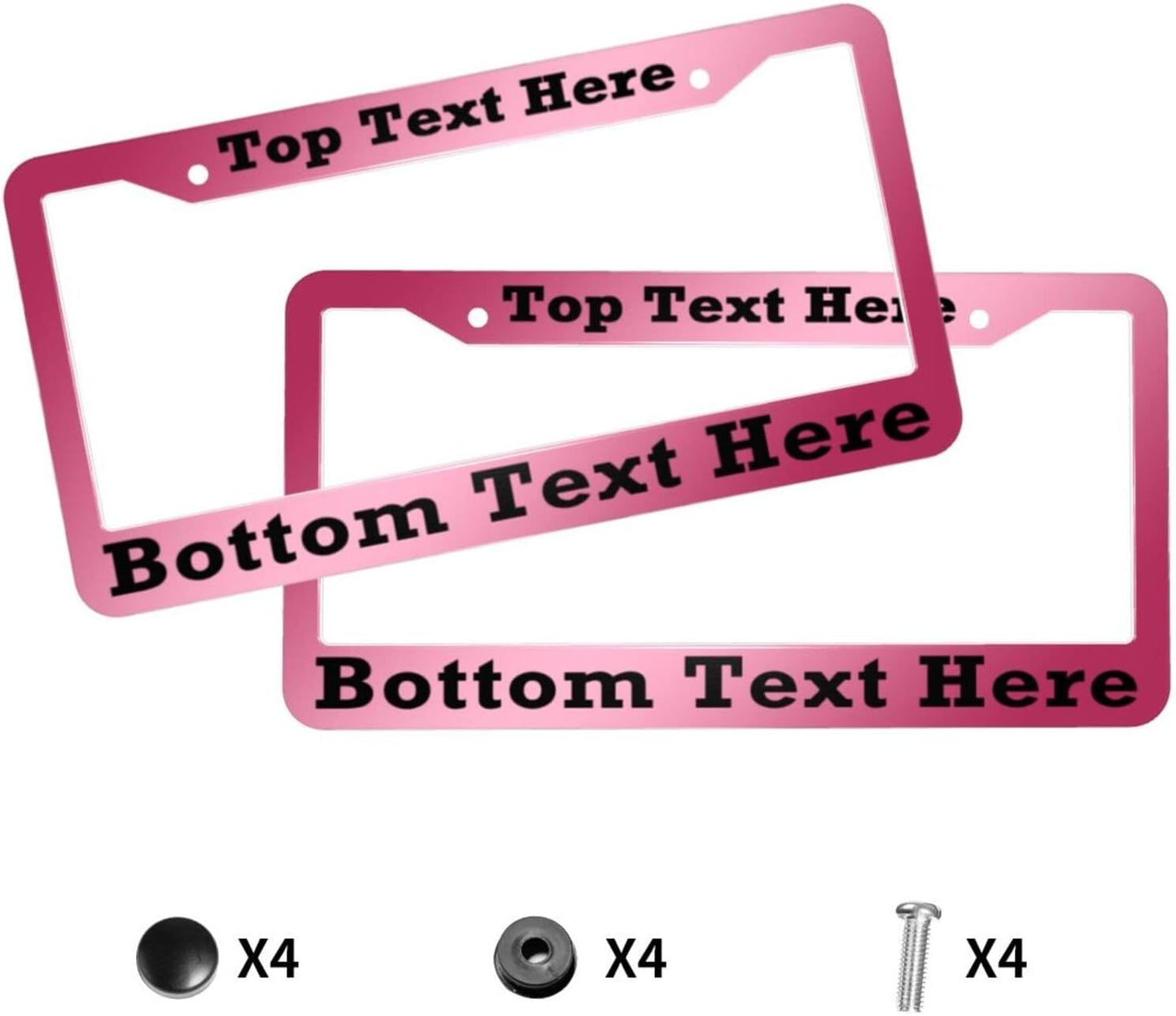 2 Packs Custom License Plate Frame Personalized Car Tag Frame with Screw Caps,2 Holes,12"x6",Style 2