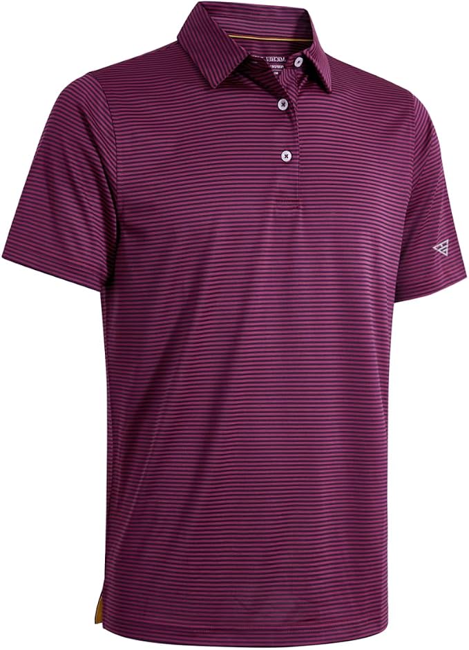 Golf Shirts for Men Dry Fit Short Sleeve Print Performance Moisture Wicking by MAELREG