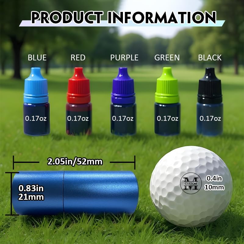 HDSD Custom Golf Ball Stamp Personalized Stamper with Ink for Your Own Golf Ball Monogram Logo Name,Golf Accessories Gifts for Men Dad Husband Golfers