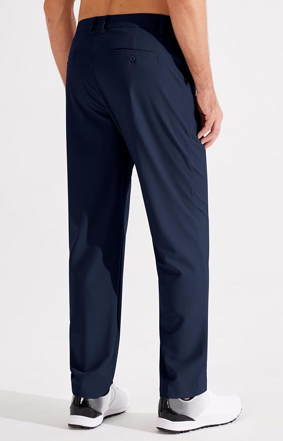 Libin Men's Golf Pants Classic Fit Flat Front Work Dress Pants 29" 31" 33" - Image 2