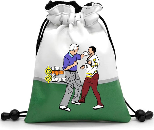 Artpreti Funny Golf Valuables Pouch,Golf Pouch Bag with Drawstrings Golf Tee Leather Tee Ball Bag for Men Women - The Price is Wrong