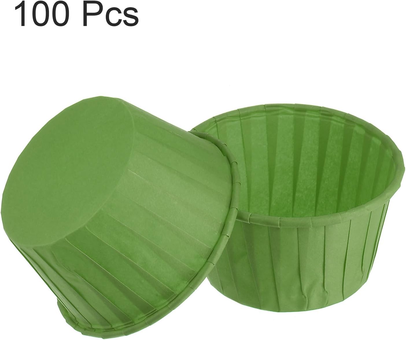 HARFINGTON 100Pcs Cupcake Baking Cups 3.5oz Standard Size Paper Cupcake Liners Greaseproof Wrappers Disposable for Wedding Birthdays Christmas Dessert, Green
