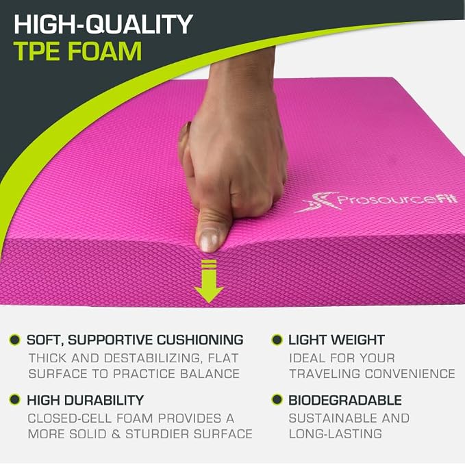 ProsourceFit Exercise Balance Pad – Non-Slip Cushioned Foam Mat & Knee Pad - Image 3