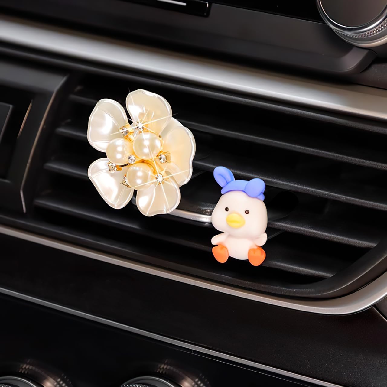 100pcs Square Head Car Vent Clips, Air Freshener Car Outlet Perfume Auto Air Conditioner Clips with Plastic Slot Head for Office Home