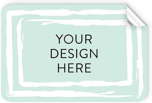 100 Custom Vinyl Stickers - Upload Your own Image, Text, Design, Logo - Personalized Logo Labels for Handmade, Packaging, Bottle, Jars, Candle, Brand Stickers (Mint, 3x2)