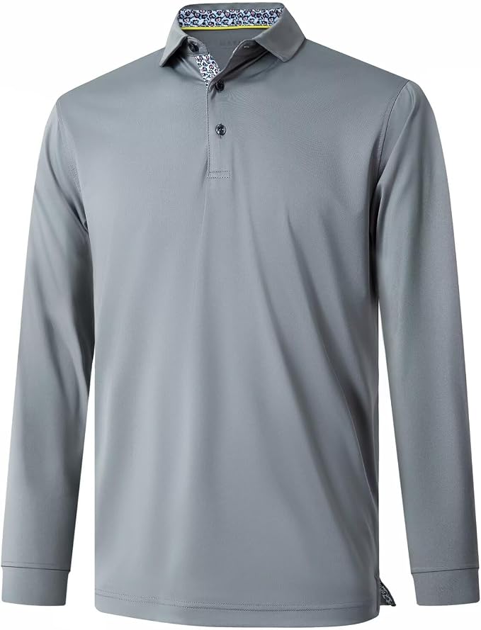 Mens Polo Shirts Short and Long Sleeve Casual Solid Stylish Dry Fit Performance by MAELREG