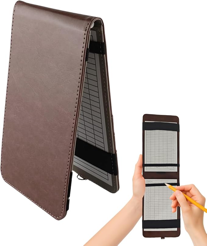 Leather Golf Scorecard Holder, Score Card Holder Golf, Yardage Book Cover by YFANITI