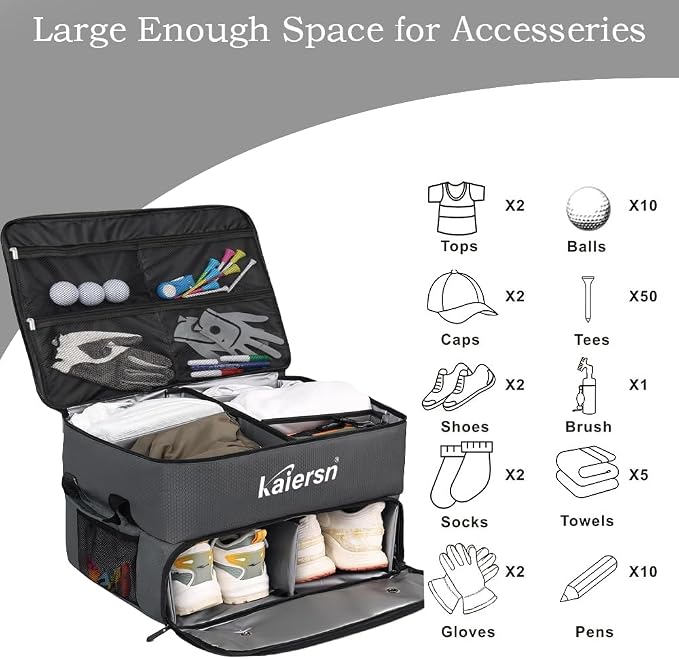2 Layer Golf Trunk Organizer, Waterproof Car Golf Locker - Image 2