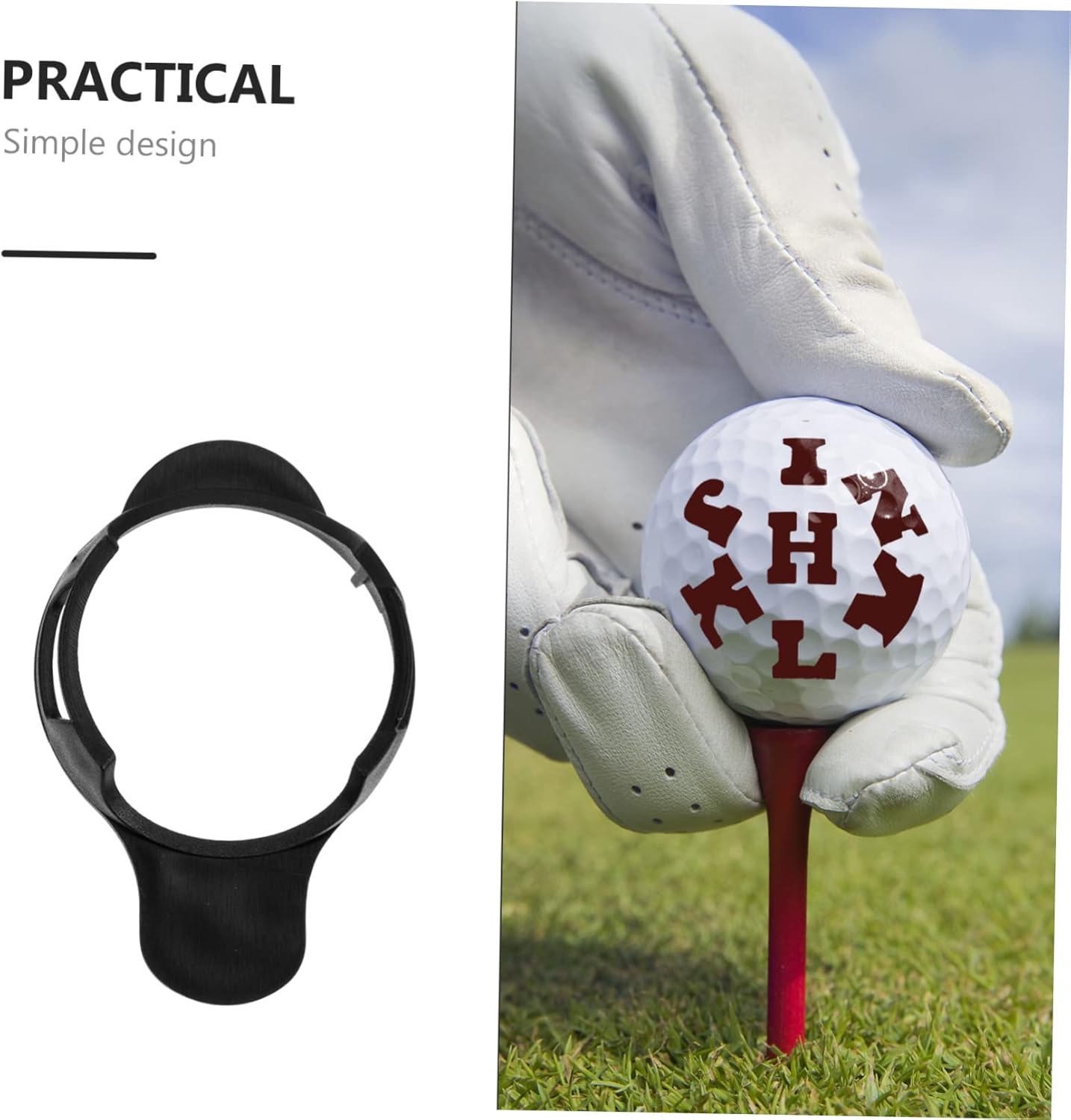 Hemoton Golf Ball Alignment Marker Tool Set Black Pattern Stencils Durable Golfing Accessories for Accurate Swing and Putting Alignment Easy to Carry and Use