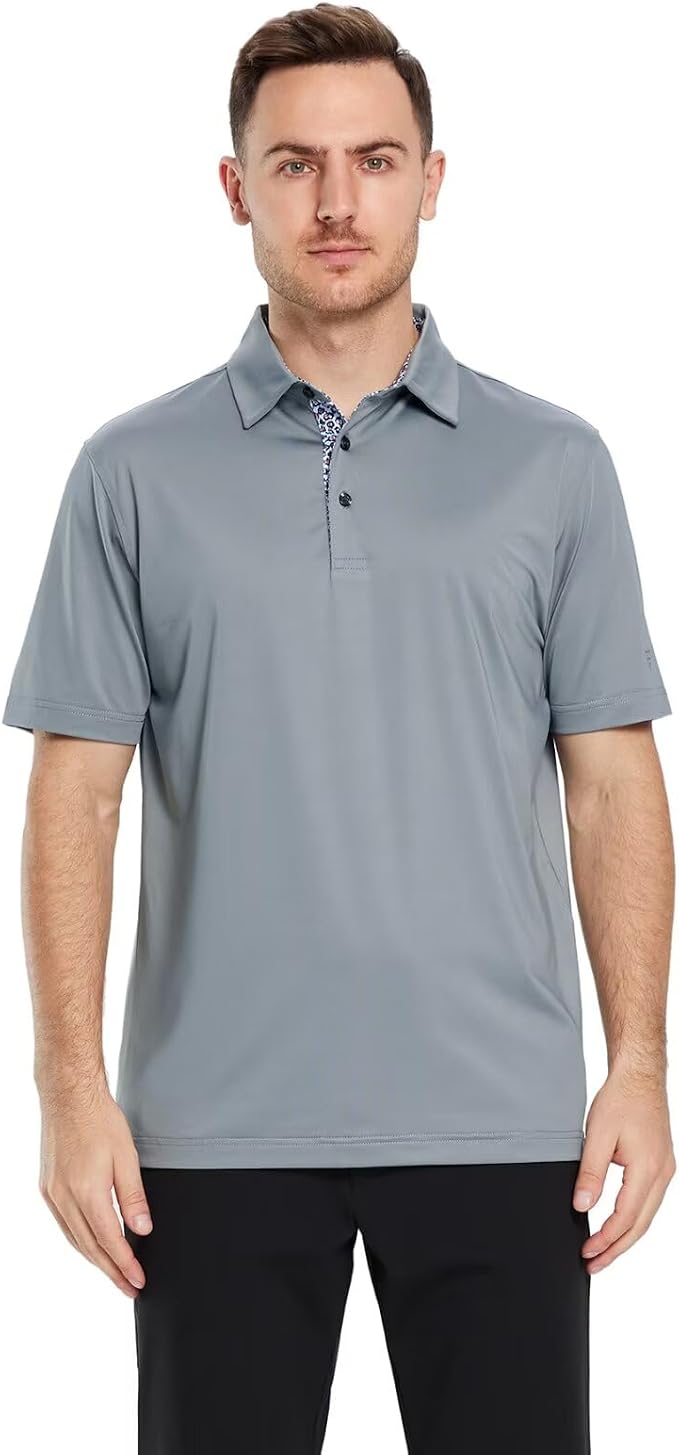 Mens Polo Shirts Short and Long Sleeve Casual Solid Stylish Dry Fit Performance - Image 2